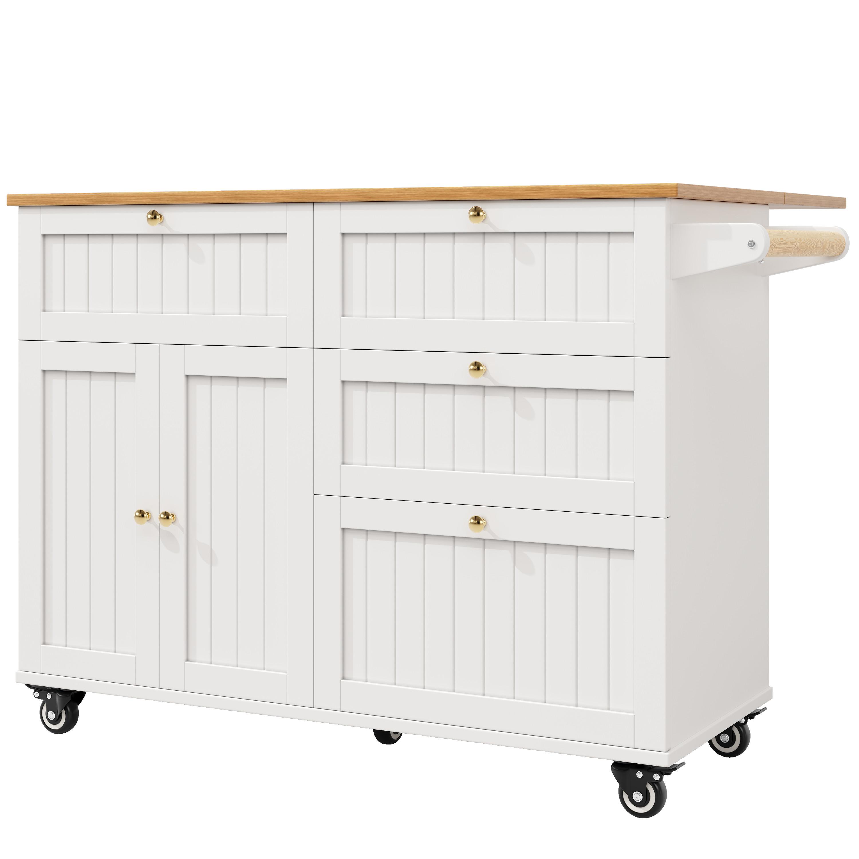 KÜCHENINSEL Weiß 133/70/88 cm - Weiß, Holzwerkstoff/Metall (70/88/133cm) - Urban Meuble