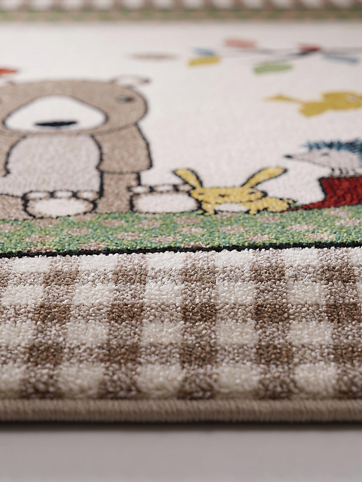 KINDERTEPPICH Kurzflor Karo CASOLA Polypropylen Creme 80 x 150 cm - Beige, Textil (80/150cm) - KADIMA DESIGN