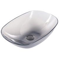 AUFSATZWASCHBECKEN Schwarz 54/36 cm Mineralwerkstoff Moengo - Transparent/Schwarz, Keramik (54/15/36cm) - Beliani