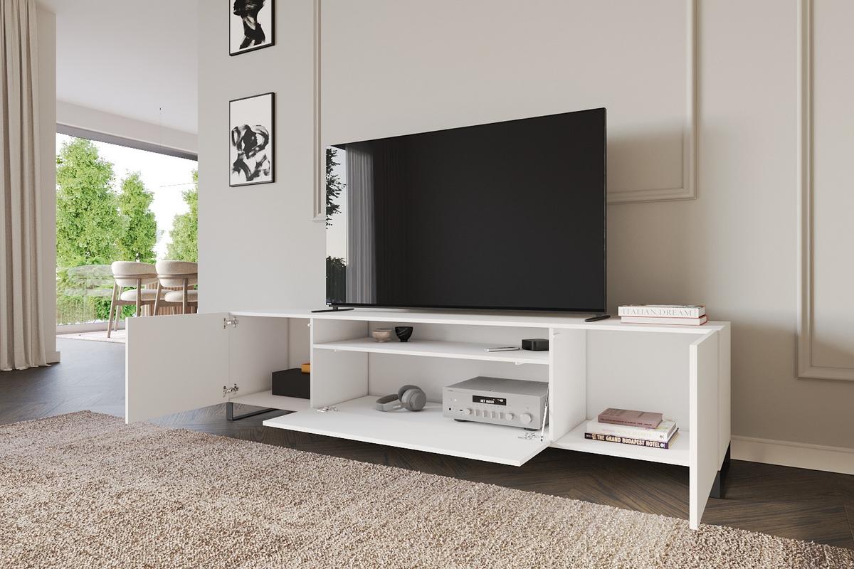 LOWBOARD ELIO-S 200x53x41 cm - Weiß - Schwarz/Weiß, Holzwerkstoff (200/53/41cm) - ALTDECOR