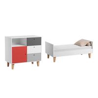 BABYZIMMER 2-teilig Concept rot - Rot, Holzwerkstoff (144.5/97/75cm) - Petits-meubles