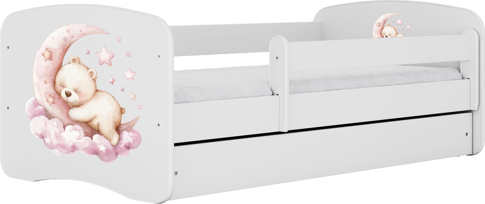 KINDERBETT Emily mit Schublade und Matratze, Weiß 70x140 cm - Roségold, Holzwerkstoff (140/70cm) - WFL GROUP