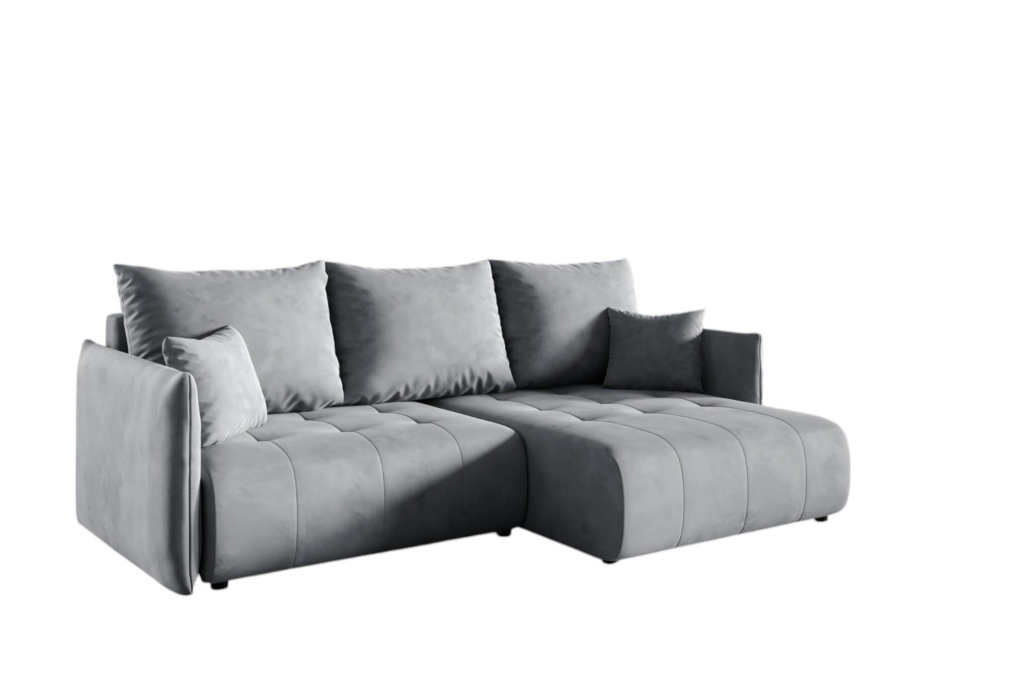 ECKSOFA Canio - Grau, Holzwerkstoff/Textil (221/153cm) - Fun Möbel
