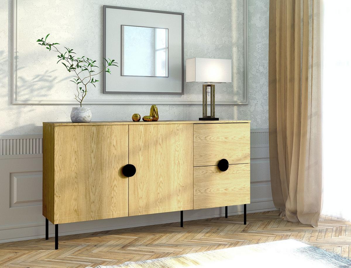 KOMMODE Eiche Baltic 160/88/40 - Eiche Bianco, Holzwerkstoff (160/88/40cm) - RAUMHIRSCH FURNITURE