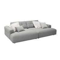 BIG SOFA MIKA Grau Cord - Schwarz/Grau, Kunststoff/Textil (300/86/167cm) - KAWOLA