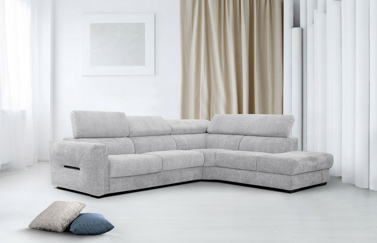 ECKSOFA CALVERA 5-Sitzer, hellgrau - Hellgrau, Holzwerkstoff/Textil (298/239cm) - Wozimo