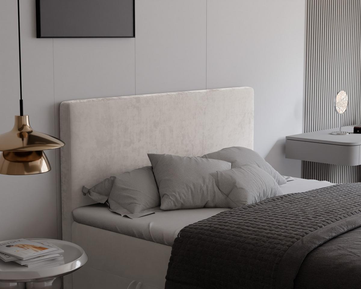 BOXBETT GIULIA 180/200 cm mit Matratze und Topper, Creme - Creme, Textil (180/200cm) - Idohome