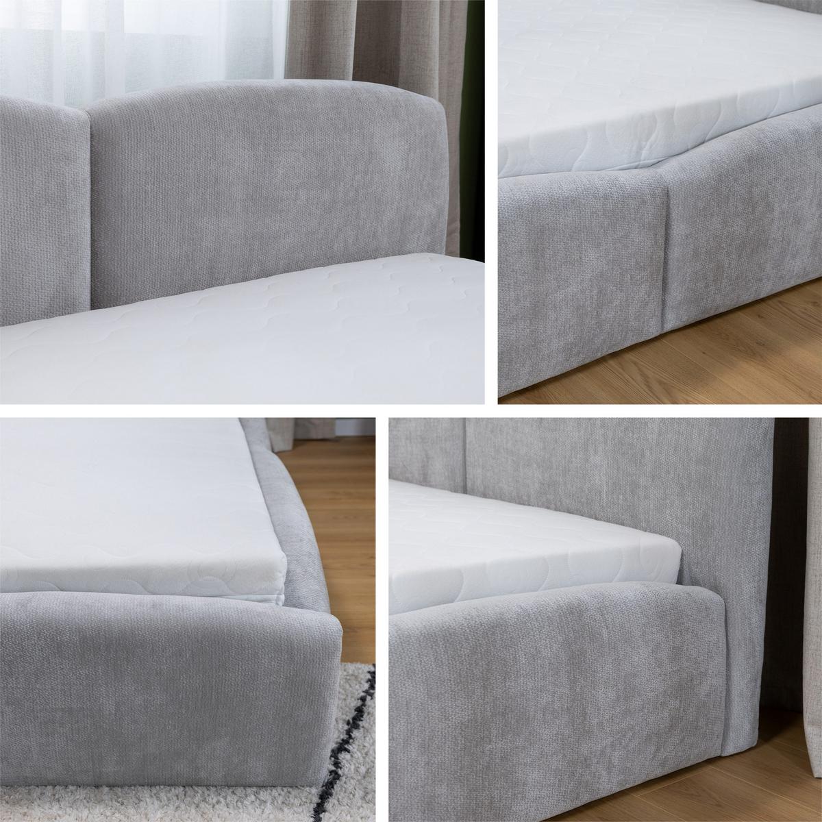 POLSTERBETT Mirala - Eichefarben/Braun, Holz/Textil (180/200cm) - MIRJAN24
