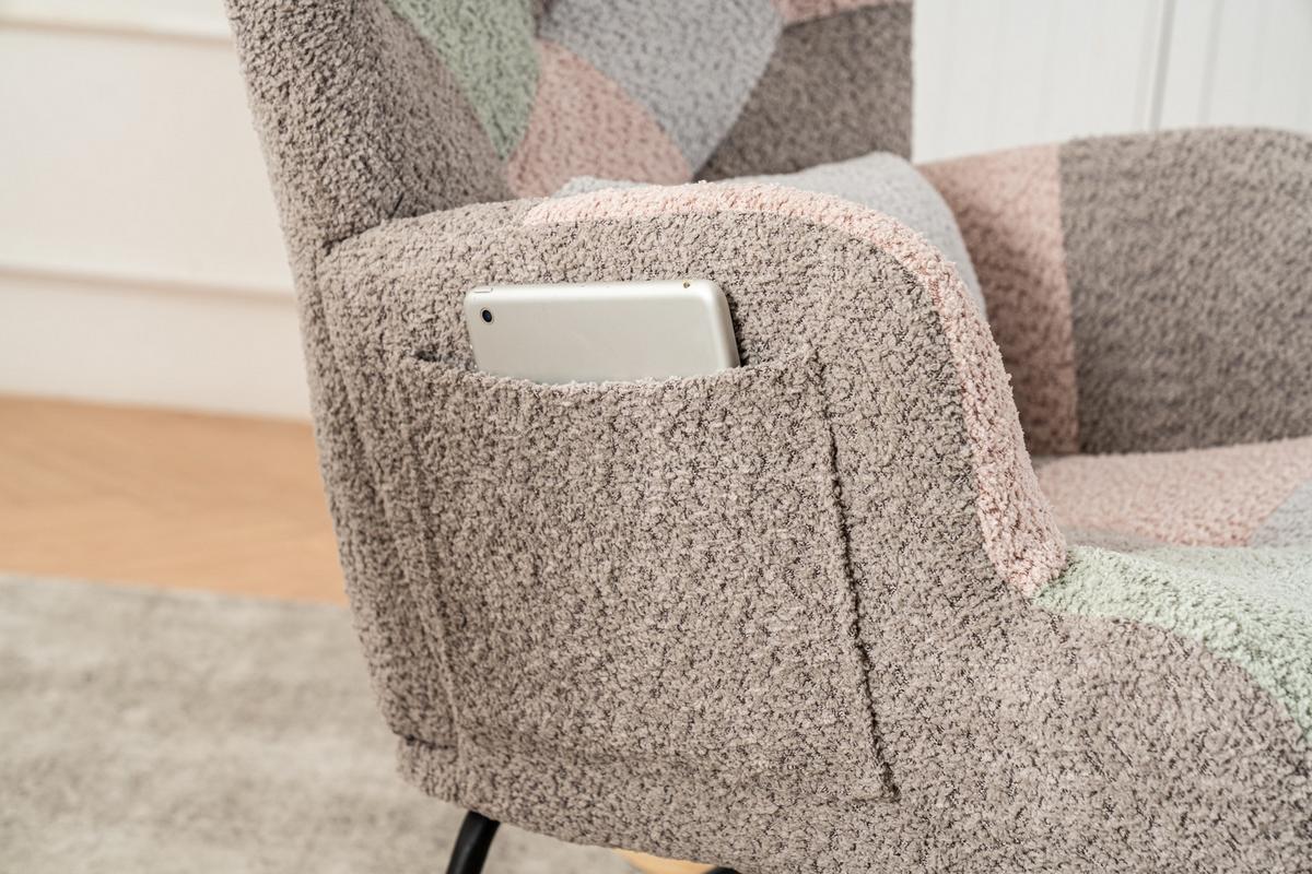 SCHAUKELSTUHL Hellgrau - Hellgrau, Textil (83/93/48cm) - Urban Meuble