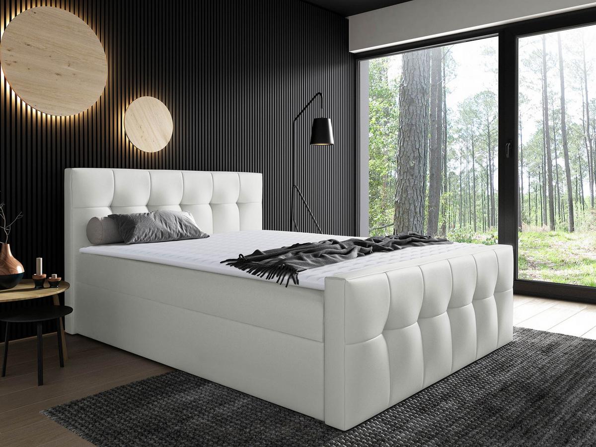 BOXBETT Malibu - H3 - Weiß, Holz (160/200cm) - MIRJAN24
