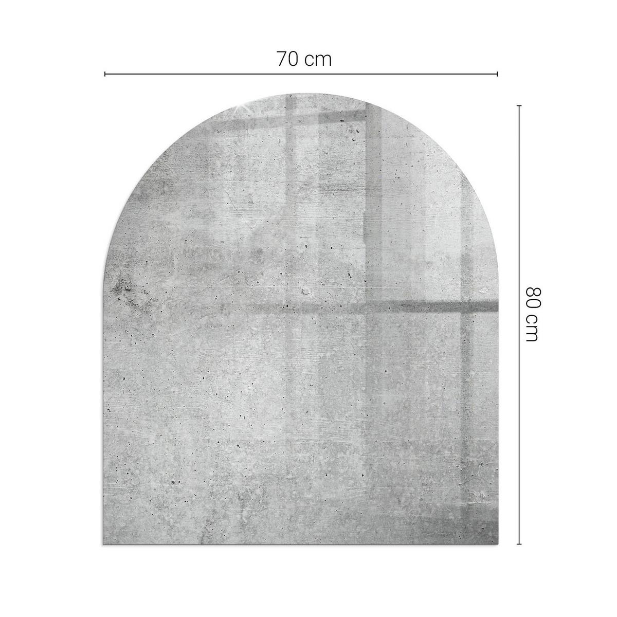 GLASPLATTE für Kamin 80x70 cm - Grau, Glas (80/70/0.4cm) - TULUP