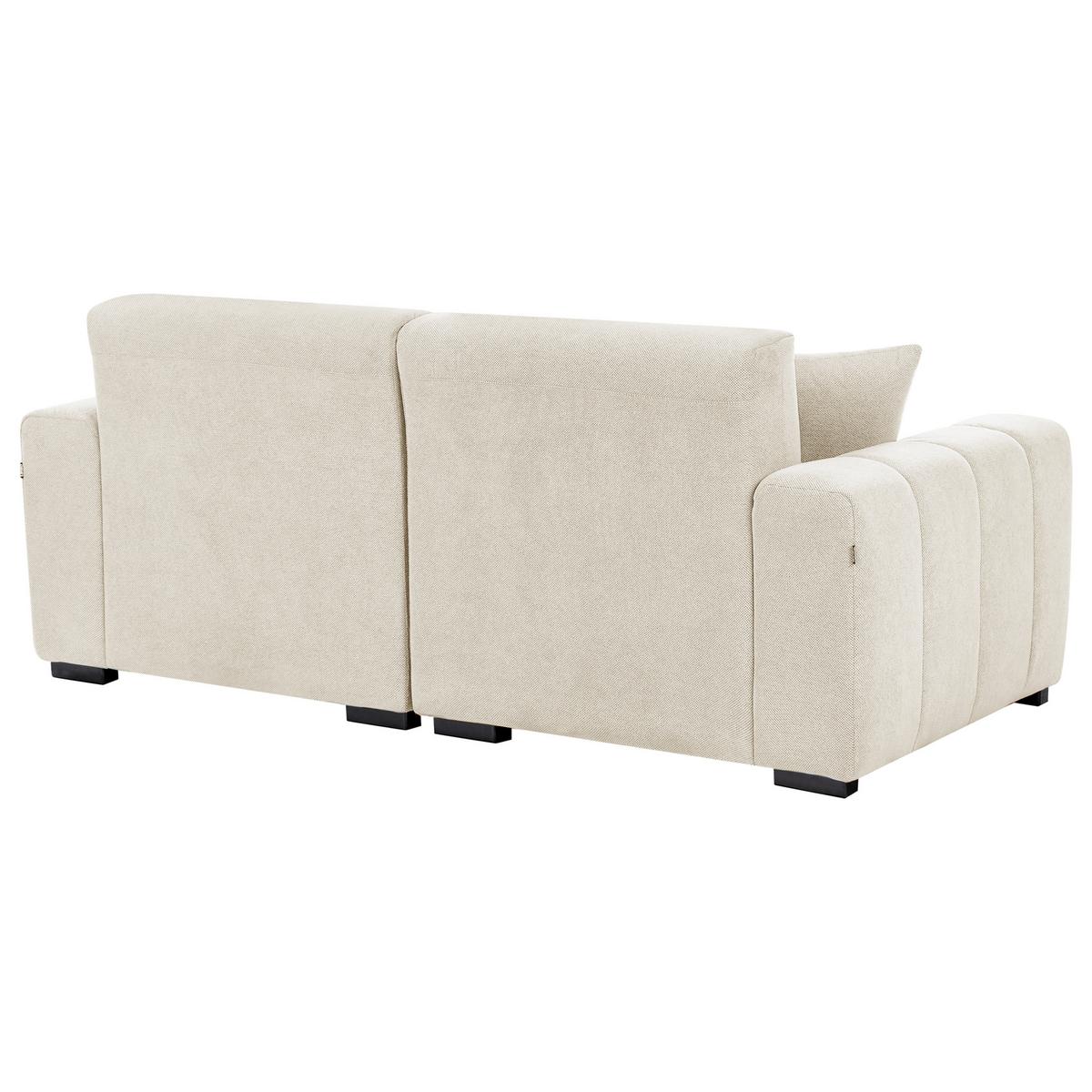 3-SITZER-SOFA Stoff Hellbeige Fauskan - Beige, Textil (203/84/96cm) - Beliani
