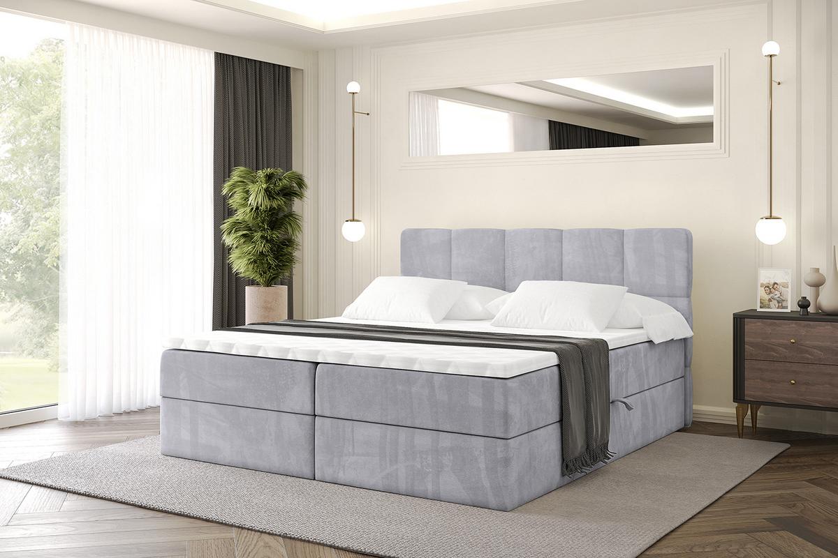 BOXBETT mit Matratze H3 und Lattenrost - LIRO - 160x200 - Grau Monolith - Grau, Holzwerkstoff/Kunststoff (160/200cm) - ALTDECOR