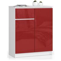 KOMMODE Weiß, Rot Glanz 99/80/40 - Weiß, Holzwerkstoff (80/99/40cm) - RAUMHIRSCH FURNITURE