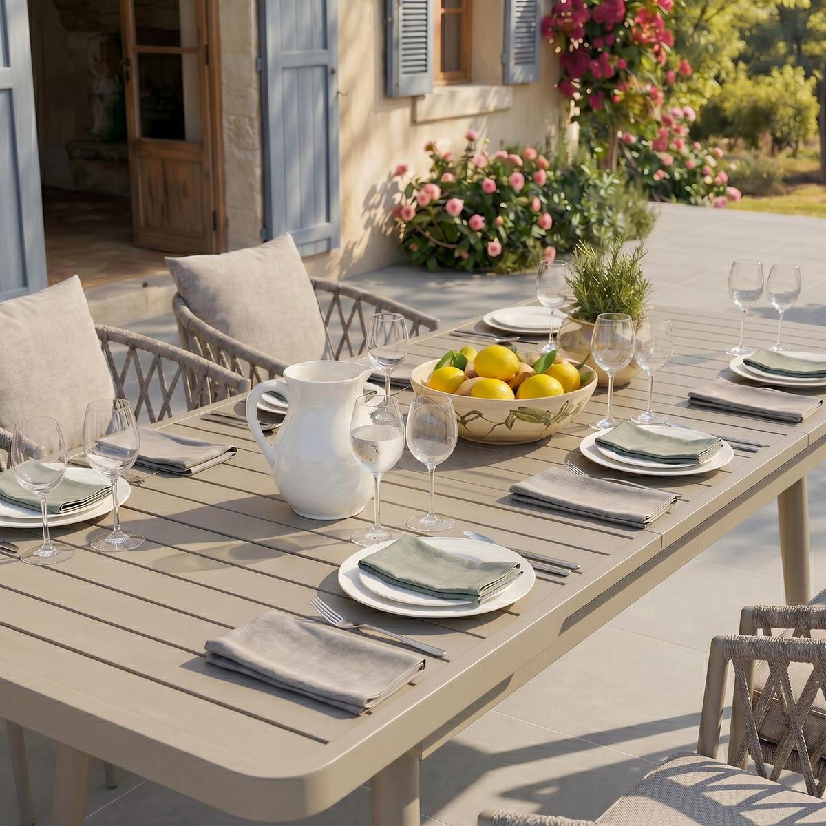 GARTENTISCH SUNNY champagne - Champagner, Metall (90/150/78cm) - IDIMEX