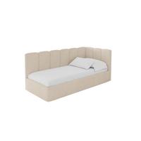 EINZELLBETT Jugendbett mit Bettkasten und Matratze H3/H4, Links - DEXY 100x200 Beige - Creme, Holzwerkstoff/Textil (100/200cm) - ALTDECOR