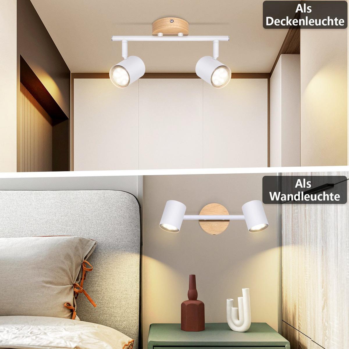 DECKENSTRAHLER Edmonds 2-flammig 31/9/14.5cm - Weiß, Metall (31/9/14.5cm) - Nettlife
