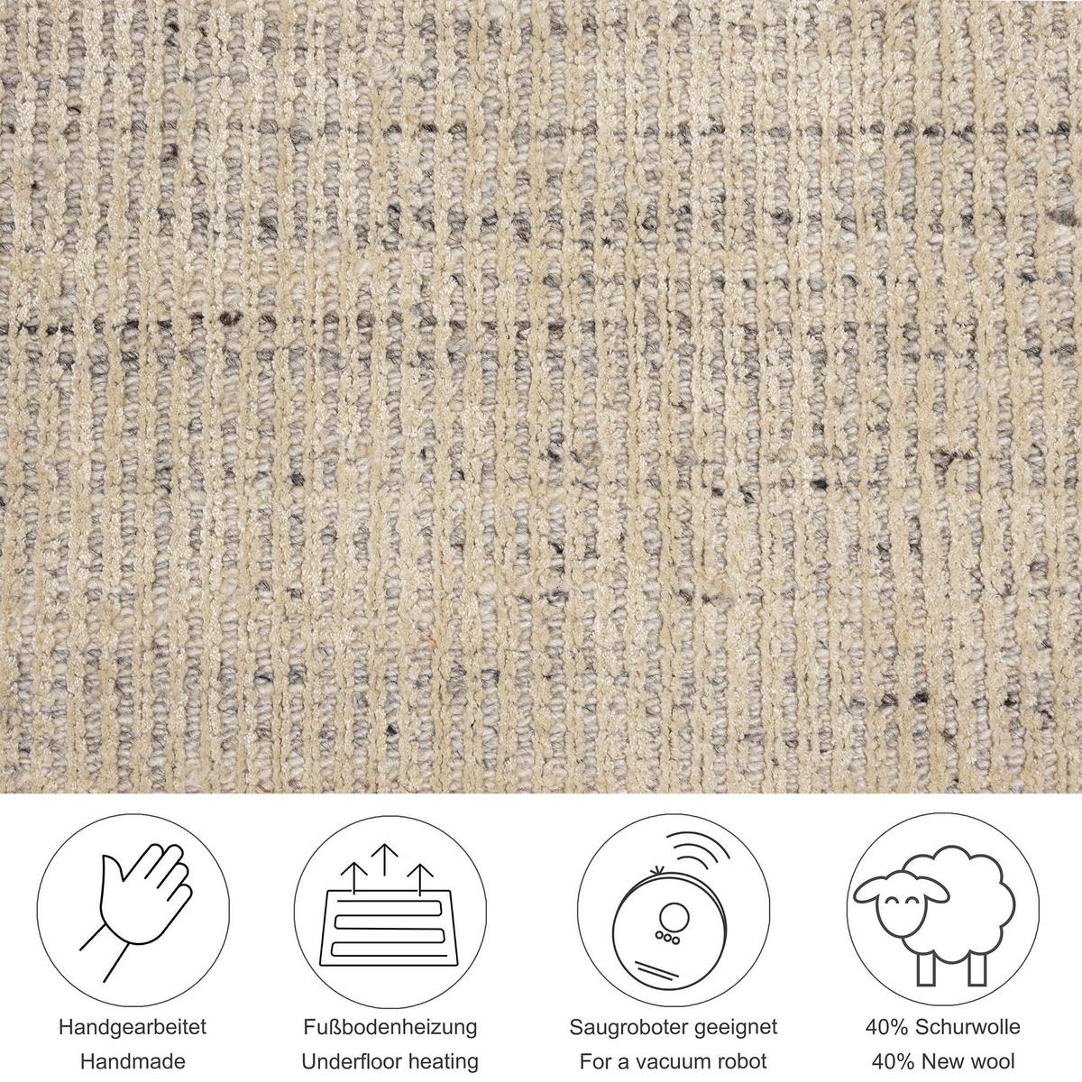 HANDWEBTEPPICH Venus 190x290 cm - Beige, Textil (190/290cm) - THEKO