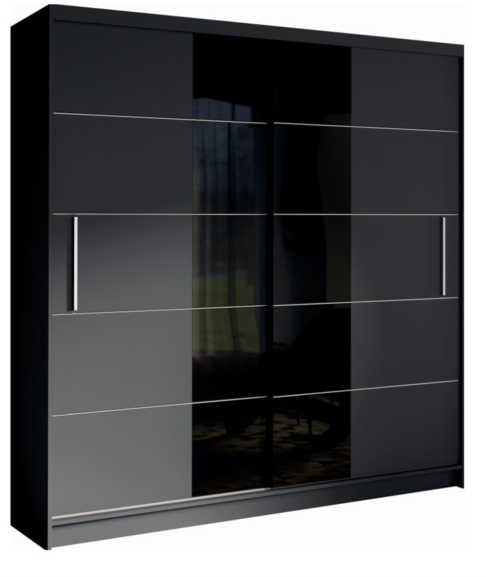 SCHWEBETÜRENSCHRANK BRAGOR 200/215/60cm 2-türig Grau - Grau, Holzwerkstoff (200/215/60cm) - MASSENO