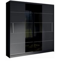 SCHWEBETÜRENSCHRANK BRAGOR 200/215/60cm 2-türig Grau - Grau, Holzwerkstoff (200/215/60cm) - MASSENO