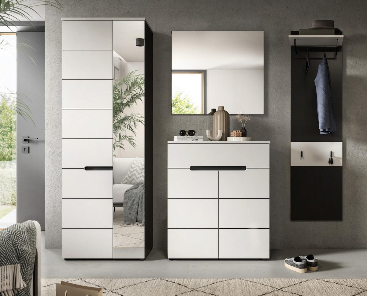 GARDEROBENPANEEL in grau, weiß, Wandgarderobe 45 x 165 cm, Cooper - Weiß/Grau, Holzwerkstoff/Metall (45/165/29cm) - Inn.Furn