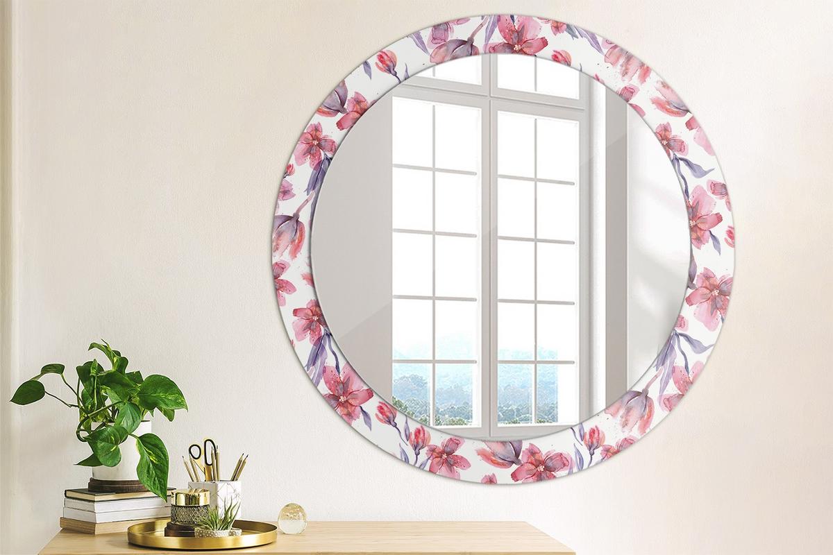 SPIEGEL Rund Ø 80 cm mit Aufdruck - Pink, Glas (80/80/0.4cm) - Wallfluent