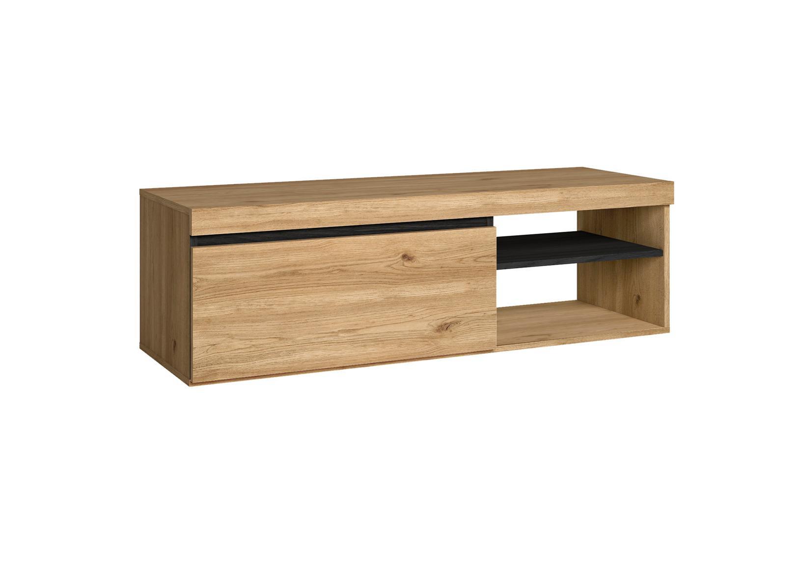 LOWBOARD, Eiche, Schwarz, 120/40/41cm - Eichefarben/Schwarz, Holzwerkstoff (120/41/40cm) - Skraut Home