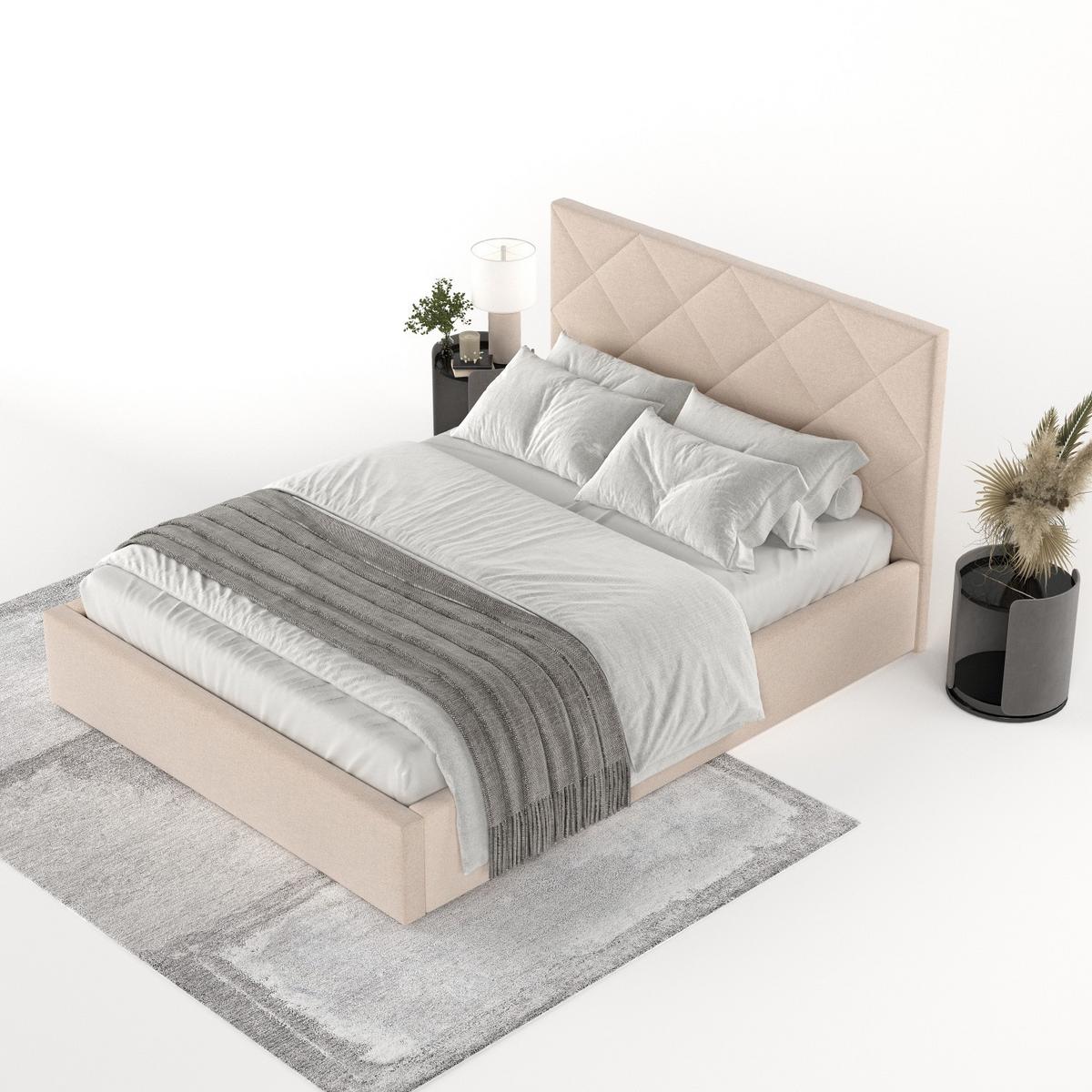 POLSTERBETT Torno 160/200 cm Creme im Asti Stoff - Creme/Schwarz, Holz/Holzwerkstoff (160/200cm) - AltaBeds