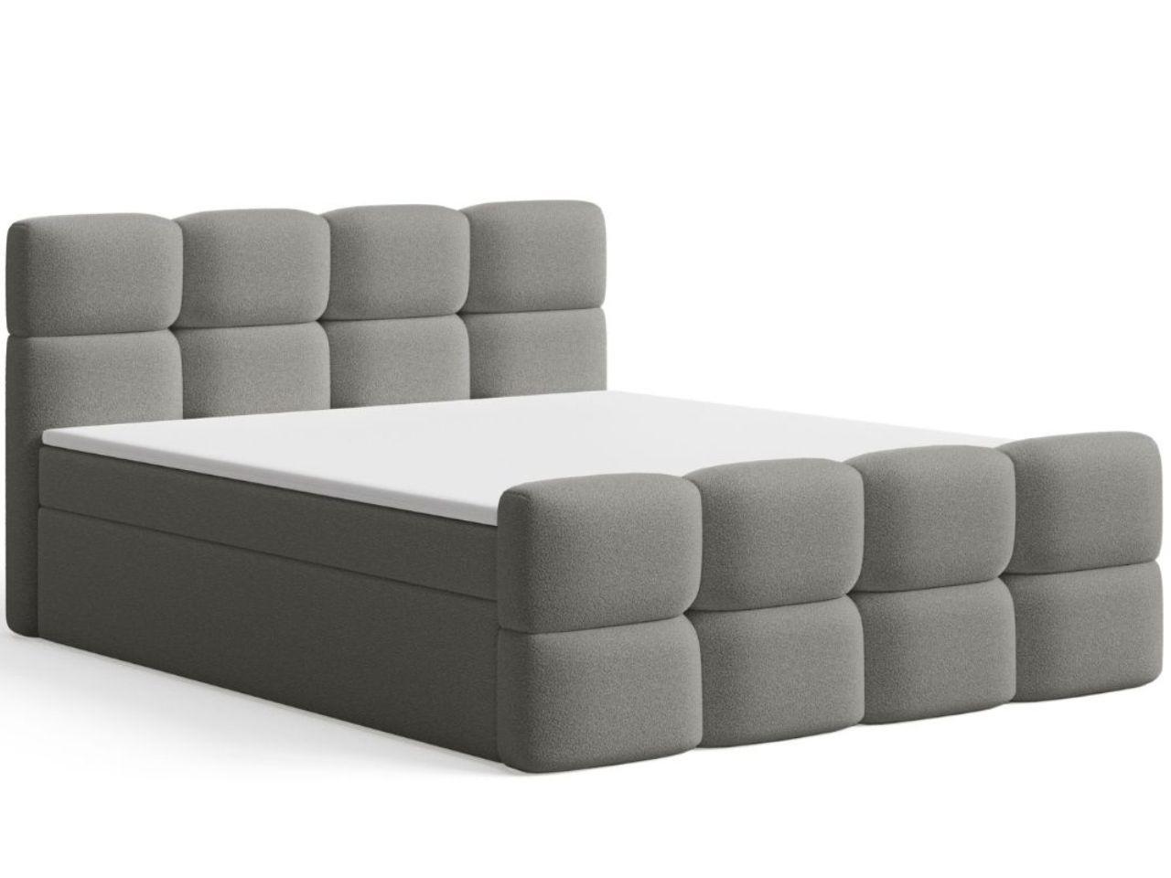 BOXBETT Rivon 140x200 Bouclé-Stoff Grau - Grau, Holz/Textil (140/200cm) - Graingold