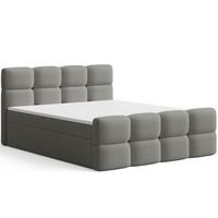 BOXBETT Rivon 140x200 Bouclé-Stoff Grau - Grau, Holz/Textil (140/200cm) - Graingold