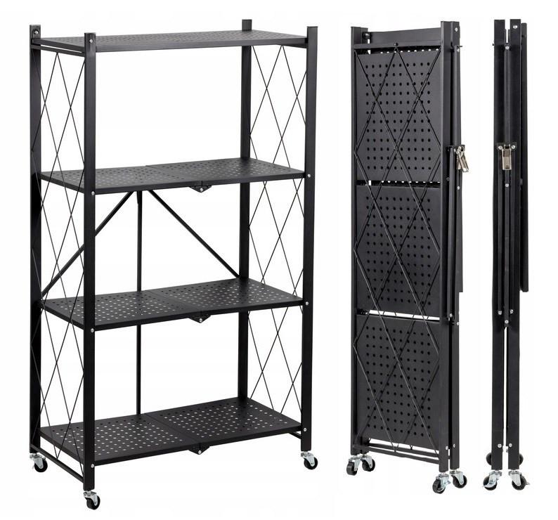 METALLREGAL Klappbar mit Rollen - Schwarz, Holzwerkstoff (72/127/34cm) - RAUMHIRSCH FURNITURE