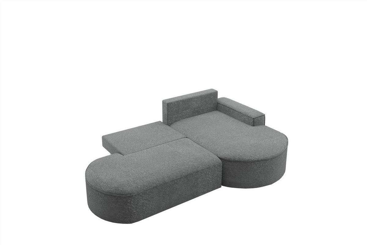 ECKSOFA Girona Mit Schlaffunktion - Dunkelgrau, Holzwerkstoff/Textil (278/179cm) - Fun Möbel