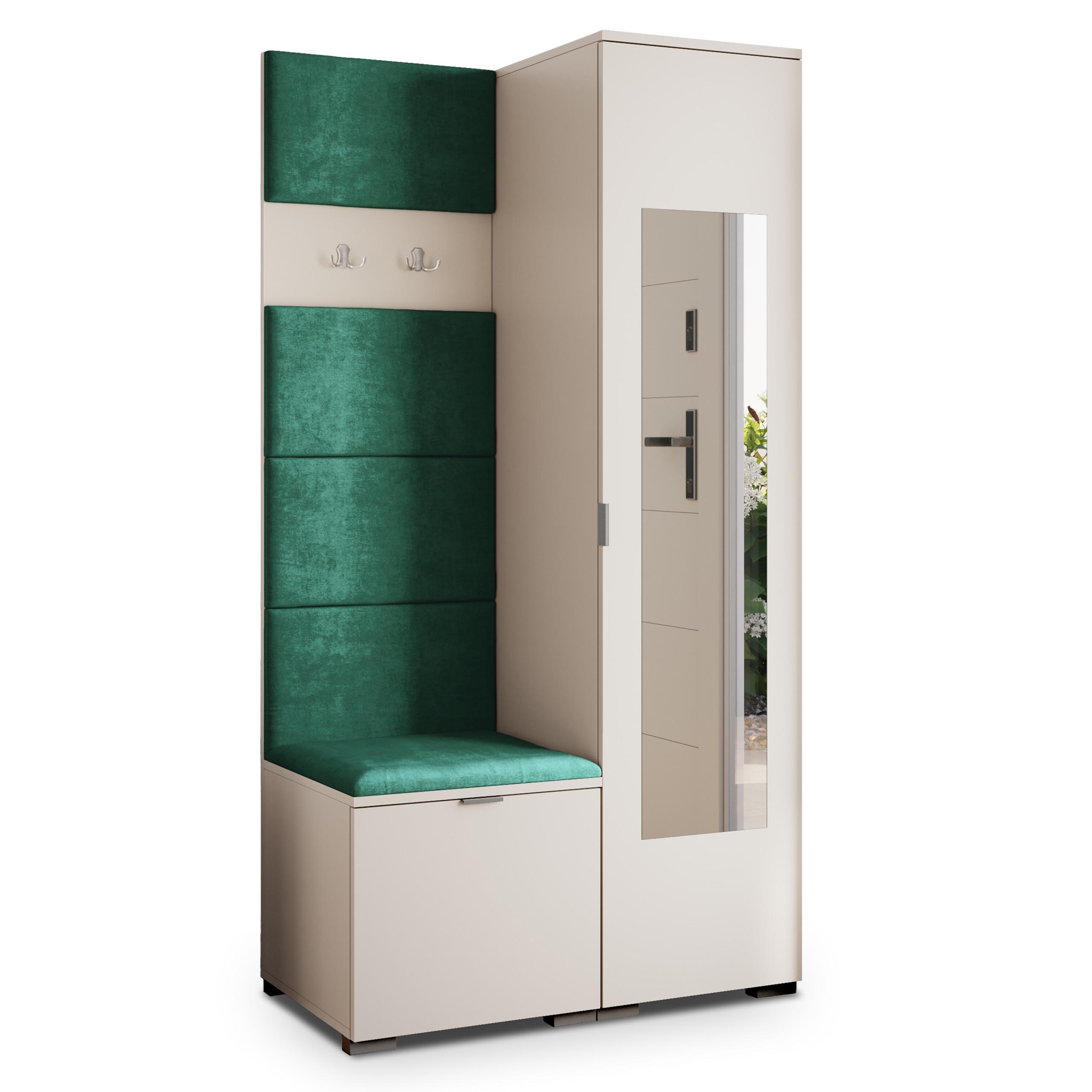 GARDEROBENSCHRANK VIRA 95/181/51 cm Modern Garderobe-Set Kaschmir - Kaschmir/Grün, Holzwerkstoff (95/181/51cm) - MASSENO