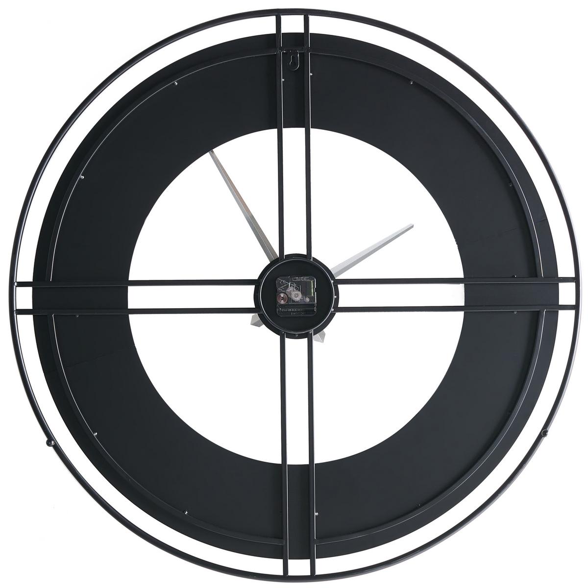 WANDUHR 80 cm Metall Schwarz Perigny - Schwarz, Metall (80/80/4cm) - Beliani