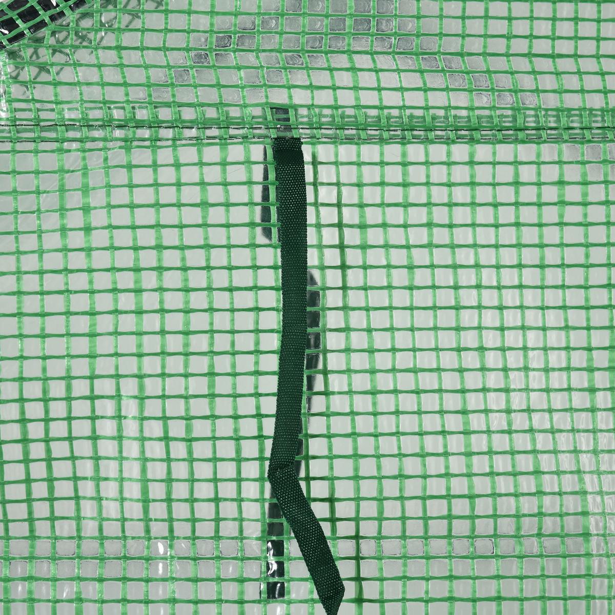 FOLIENGEWÄCHSHAUS, Grün, PE, Stahl - Grün, Kunststoff (138/190/143cm) - Outsunny