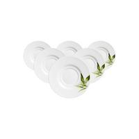ESPRESSOUNTERTASSEN Evora weiß-grün ø 12 cm 6er Set - Weiß/Grün, Keramik (12cm) - Ritzenhoff Breker