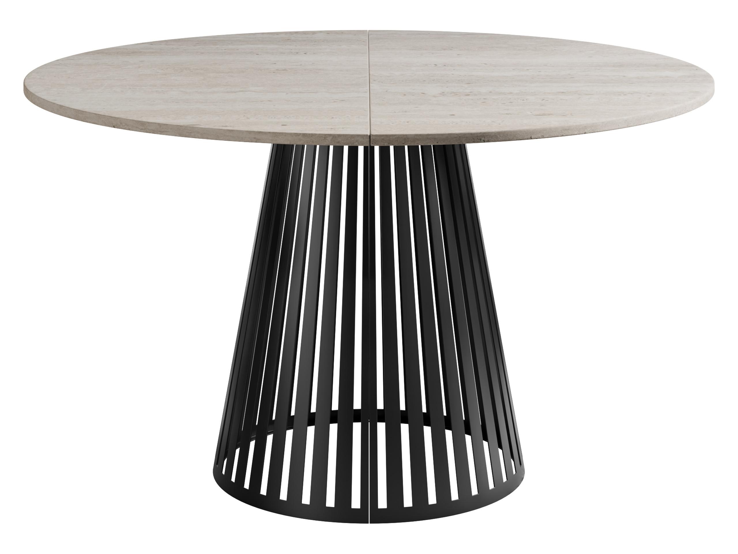 ESSTISCH ausziehbar Cone 100 - Ecru/Schwarz, Holzwerkstoff/Metall (100/100/76cm) - MIRJAN24