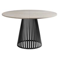 ESSTISCH ausziehbar Cone 100 - Ecru/Schwarz, Holzwerkstoff/Metall (100/100/76cm) - MIRJAN24