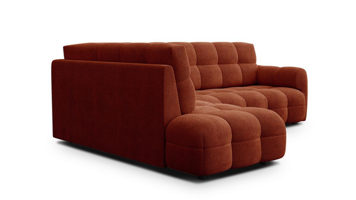 ECKSOFA MELLOW 5-Sitzer, dunkelorange - Dunkelorange/Schwarz, Holz/Textil (283/191cm) - Wozimo