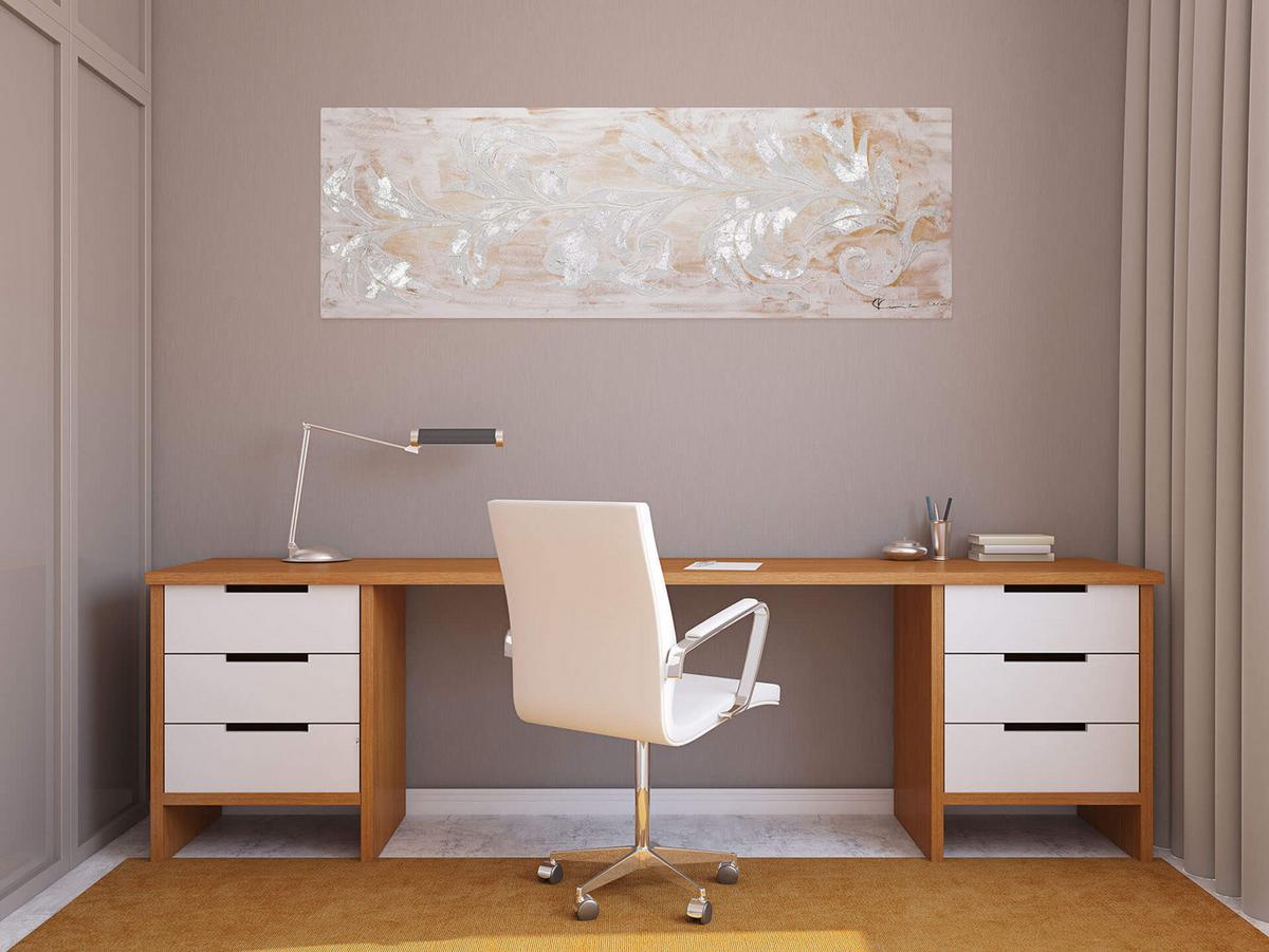 ACRYLBILD HANDGEMALT 150/50 cm - Beige, Holz/Textil (150/50cm) - KUNSTLOFT