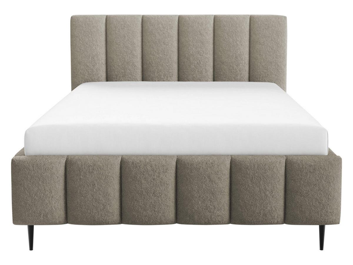 POLSTERBETT Lunaro Leg - Hellbraun/Schwarz, Holz/Textil (180/200cm) - MIRJAN24