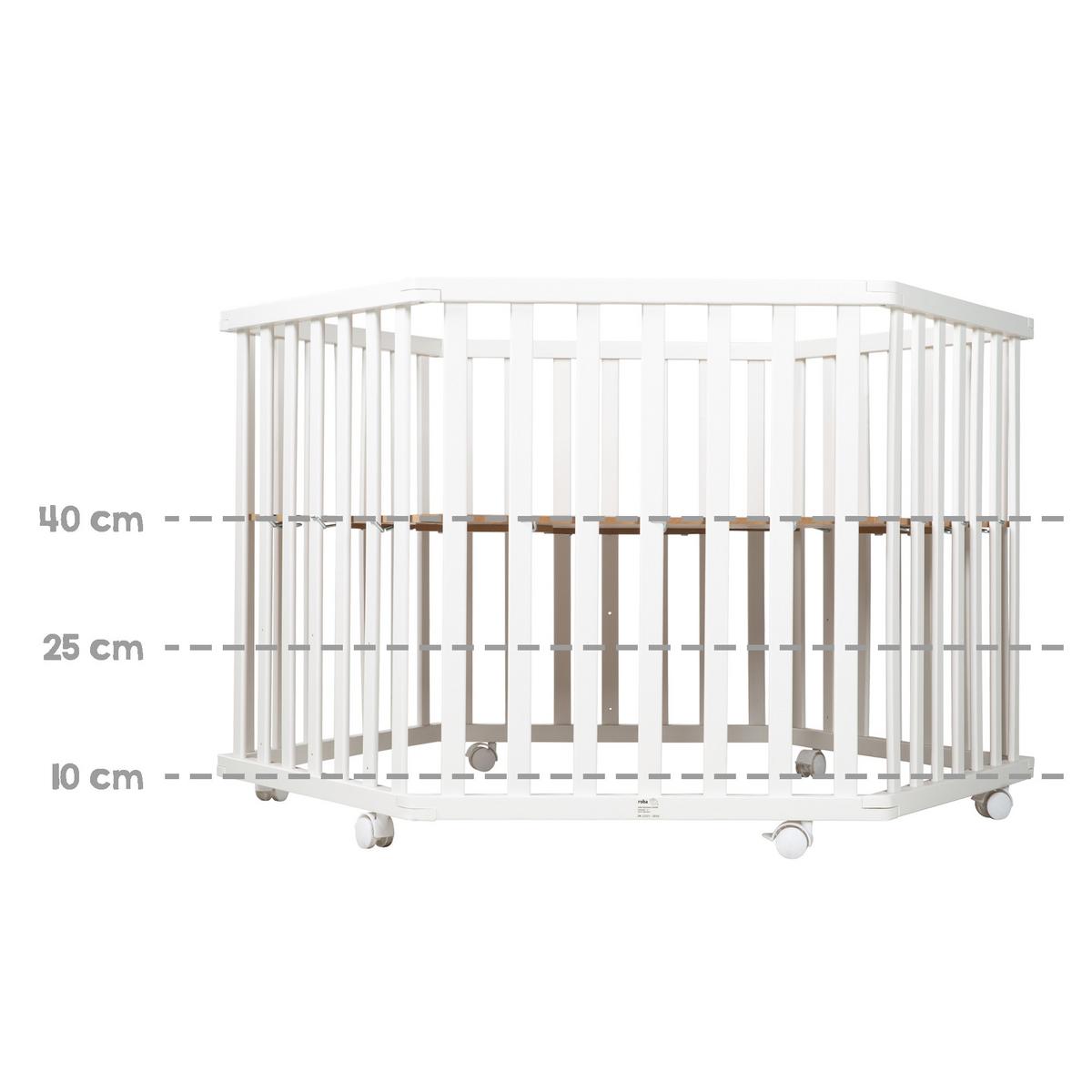 LAUFGITTER 6-eckig Little Stars - Weiß, Holzwerkstoff (118.5/72.5/103.5cm) - Roba