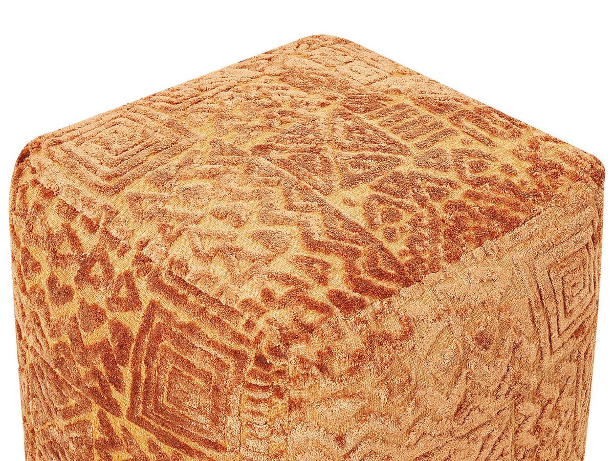 POUF Sanawan 45/45/45 cm - Braun, Naturmaterialien/Textil (45/45/45cm) - Beliani