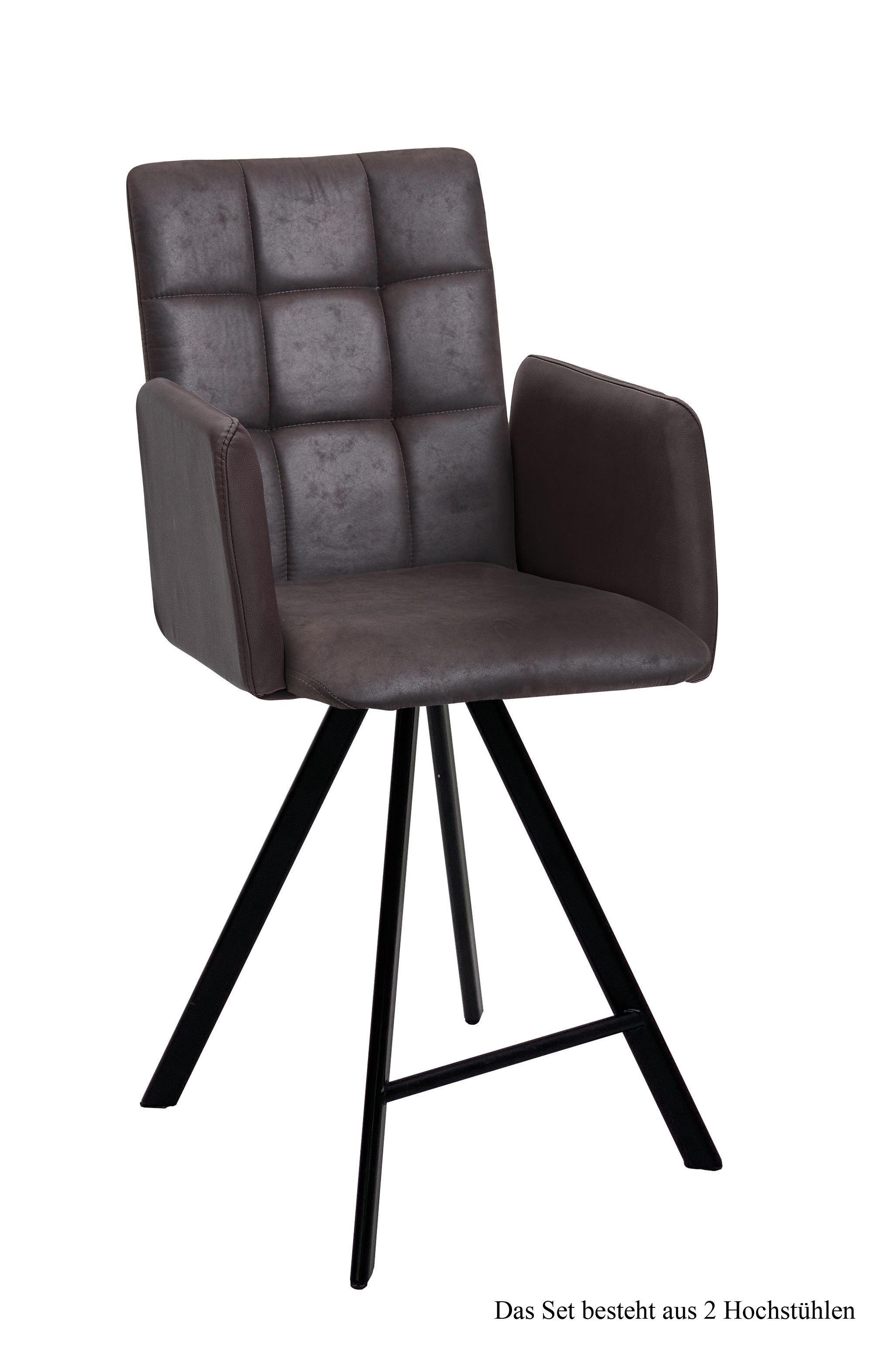 THEKENSTUHL (2er-Set) Delcine 52x108x60 Schwarz/Espresso - Dunkelbraun/Schwarz, Kunststoff (60/108/52cm) - 58aufmkessel
