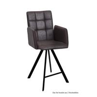 THEKENSTUHL (2er-Set) Delcine 52x108x60 Schwarz/Espresso - Dunkelbraun/Schwarz, Kunststoff (60/108/52cm) - 58aufmkessel