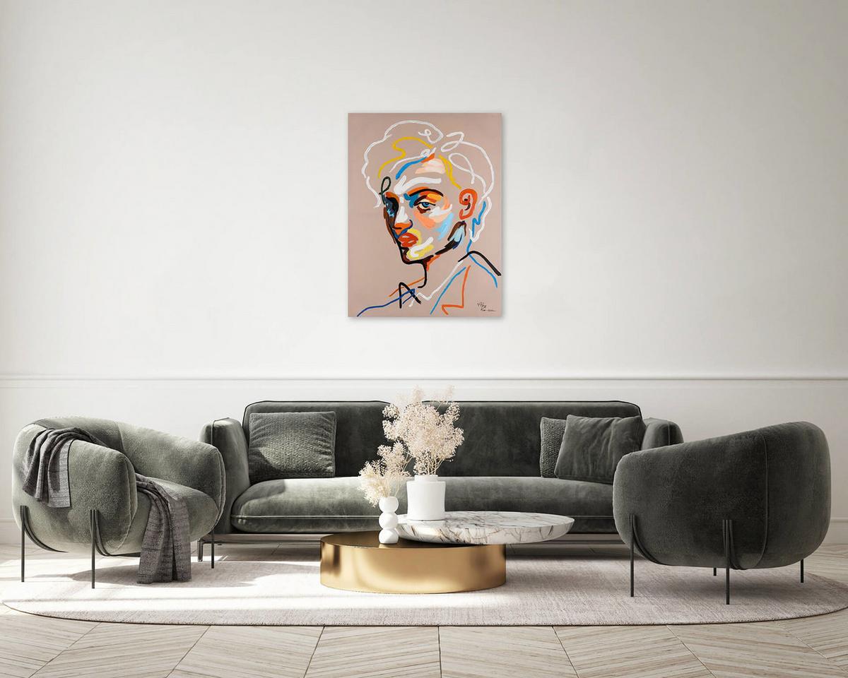 ACRYLBILD HANDGEMALT 75/100 cm - Beige, Holz/Textil (75/100cm) - KUNSTLOFT