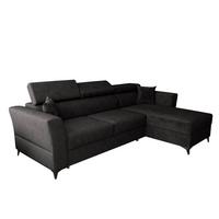 ECKSOFA L Form Ribella Grafit 265/180/100 cm Rechts mit Schlaffunktion - Schwarz, Textil/Metall (265/180cm) - AX Living