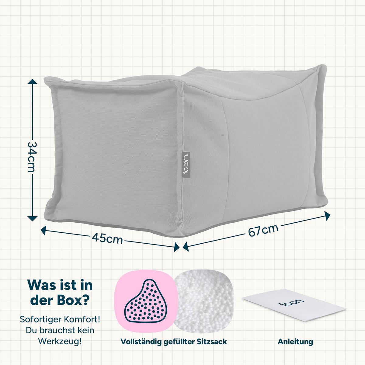 HOCKER Outdoor Bud - Beige, Textil (67/34/45cm) - icon