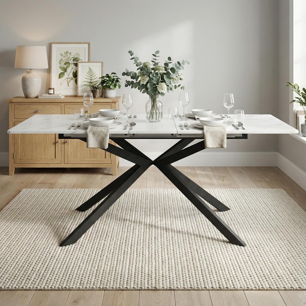 ESSTISCH ausziehbar 150–180 cm in Marmor-Optik - Grau, Holzwerkstoff (70/180/76cm) - Urban Meuble
