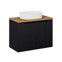 WASCHTISCH 80cm Riva Schwarz und Holz - Schwarz, Holzwerkstoff (80/57/40cm) - Petits-meubles